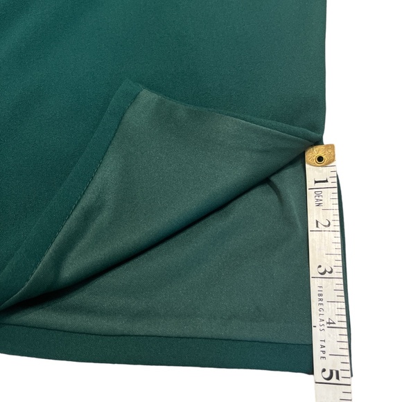 OLEG CASSINI Dress Size 4 Juniper Green Crepe Off Shoulder With Embellishments - Picture 13 of 14